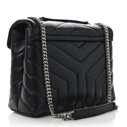Saint Laurent Calfskin Y Quilted Monogram Small Loulou Chain Satchel Black 3 of 10