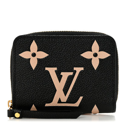 Louis Vuitton Empreinte Monogram Giant Zippy Coin Purse Black Beige 1 of 8