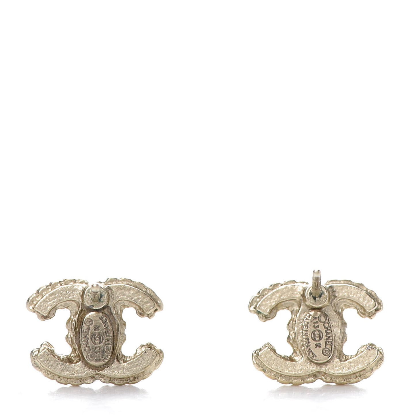 Crystal Mini CC Earrings Gold