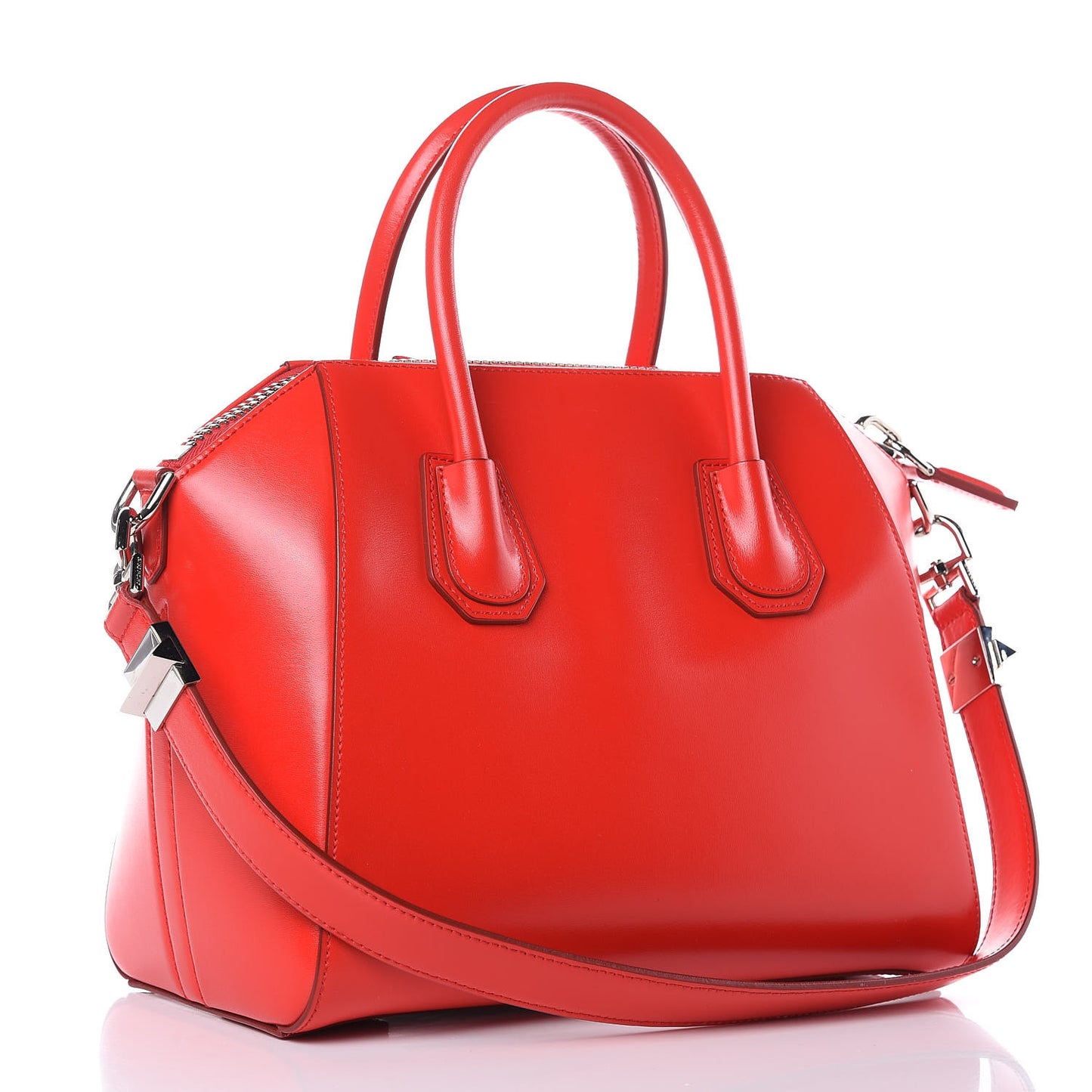 Shiny Lord Calfskin Small Antigona Medium Red