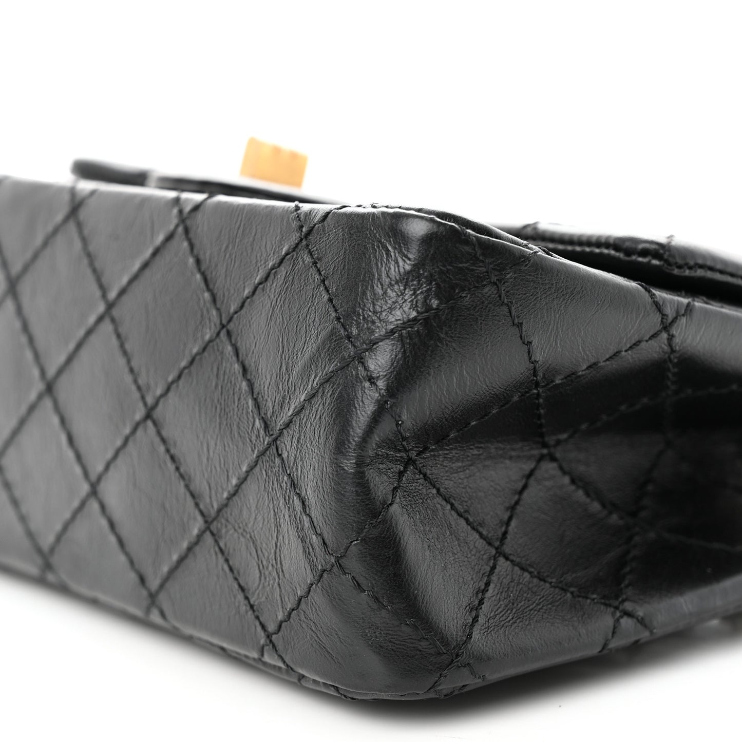 Aged Calfskin Quilted 2.55 Reissue Mini Flap Black
