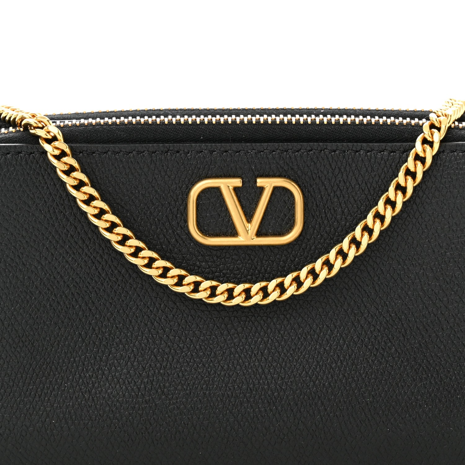 Valentino Garavani Grainy Calfskin VLogo Double Zip Camera Crossbody Bag Black 8 of 10