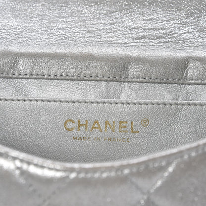 Chanel Iridescent Calfskin Clutch With Chain Flap Silver 6 of 14