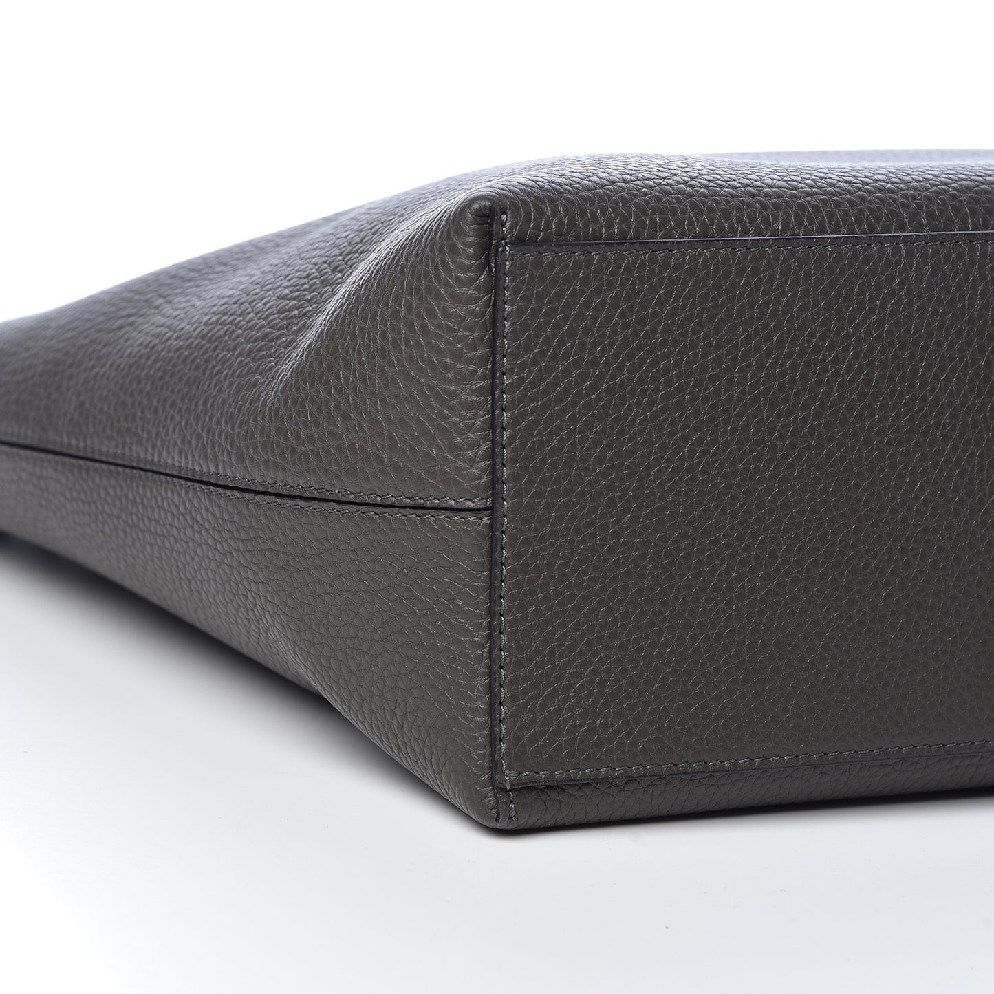 Grained Calfskin Rockstud Shoulder Tote Graphite