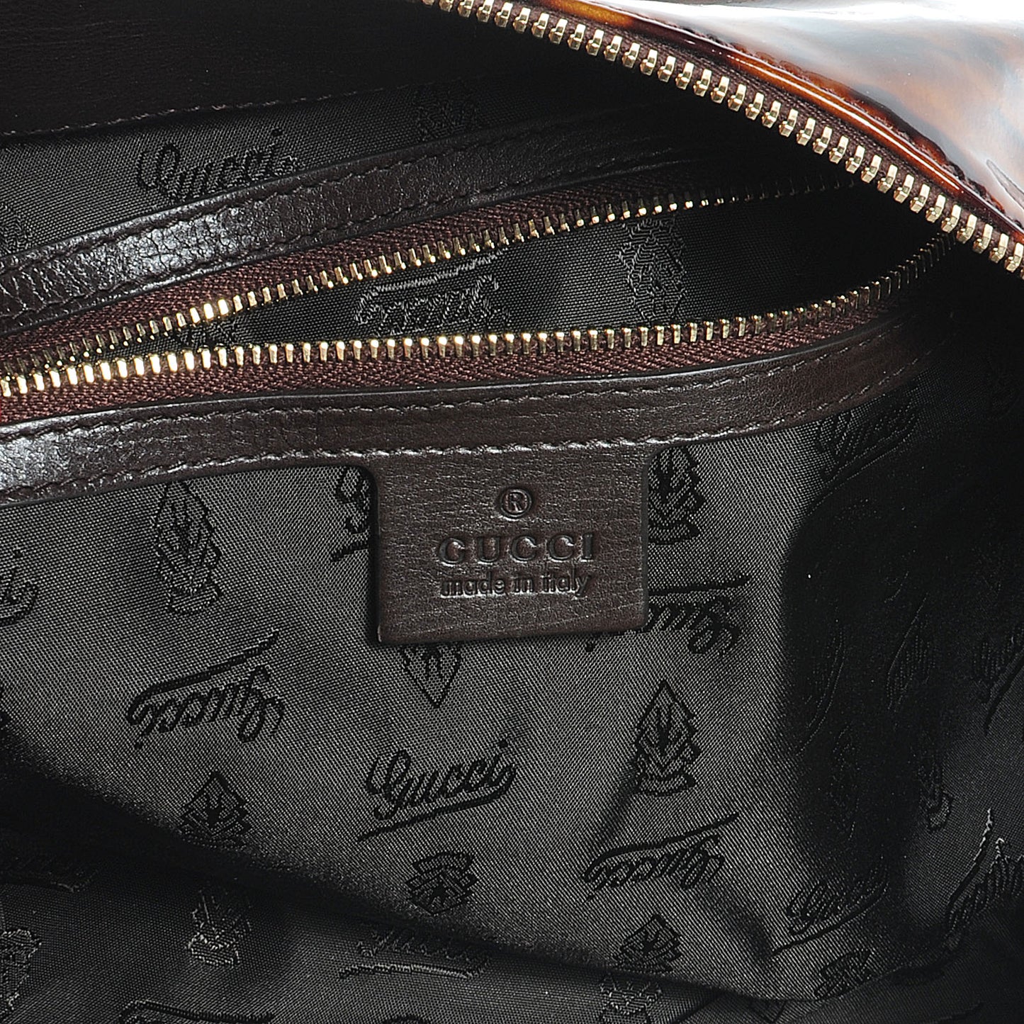 Patent Hysteria Clutch Tortoise Brown