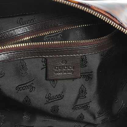 Gucci Patent Hysteria Clutch Tortoise Brown 6 of 7