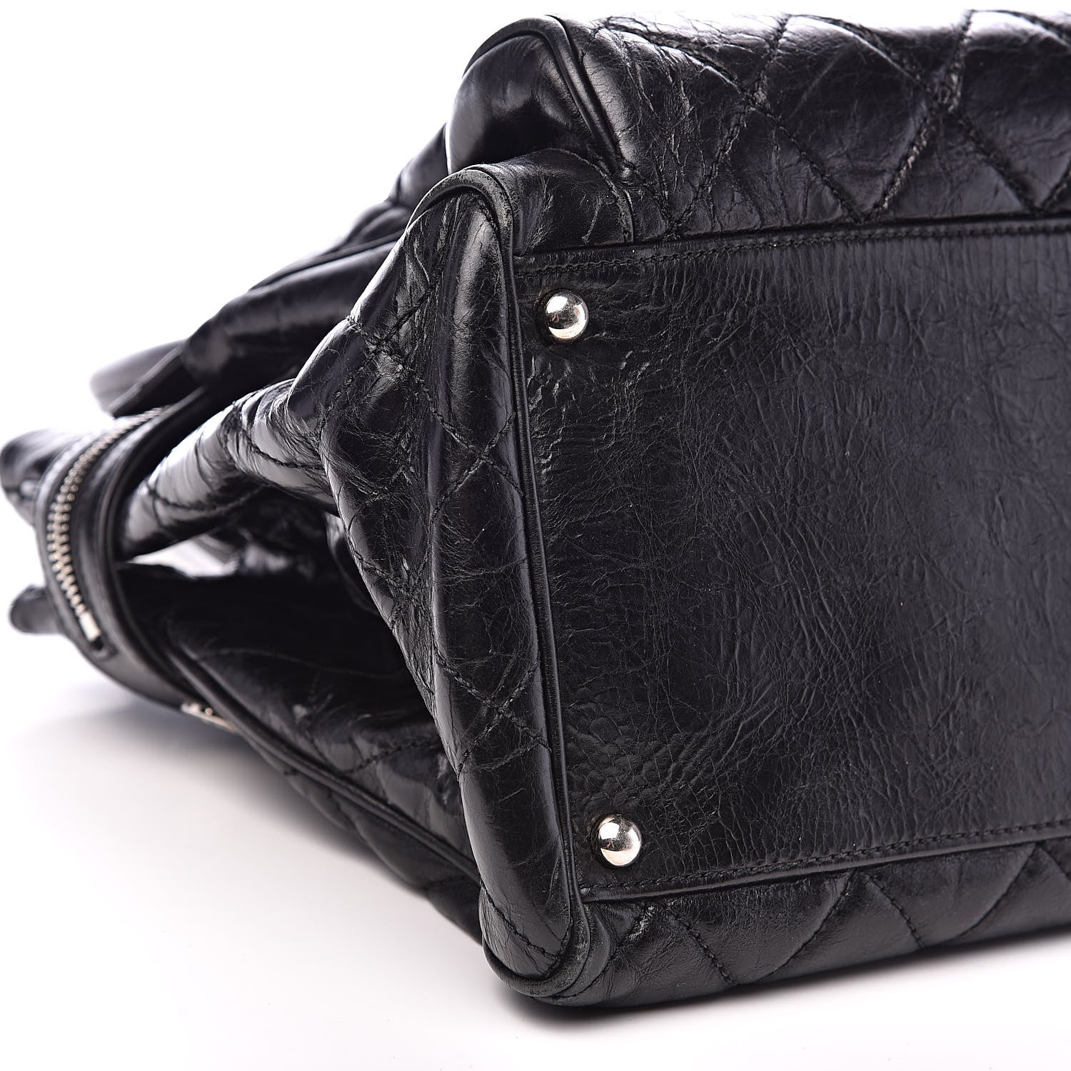 Chanel Glazed Calfskin Quilted Large New Portobello Tote Black 8 of 13