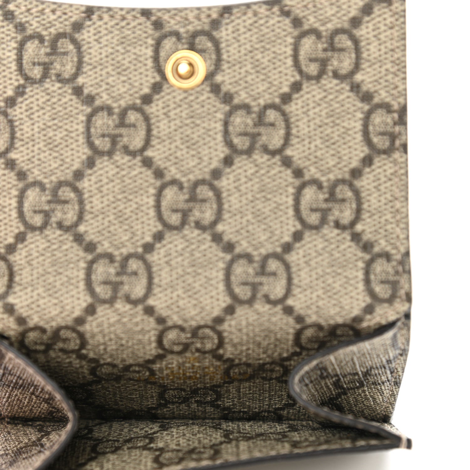 Gucci X BALENCIAGA GG Supreme Monogram Card Case Wallet Beige Ebony 6 of 7