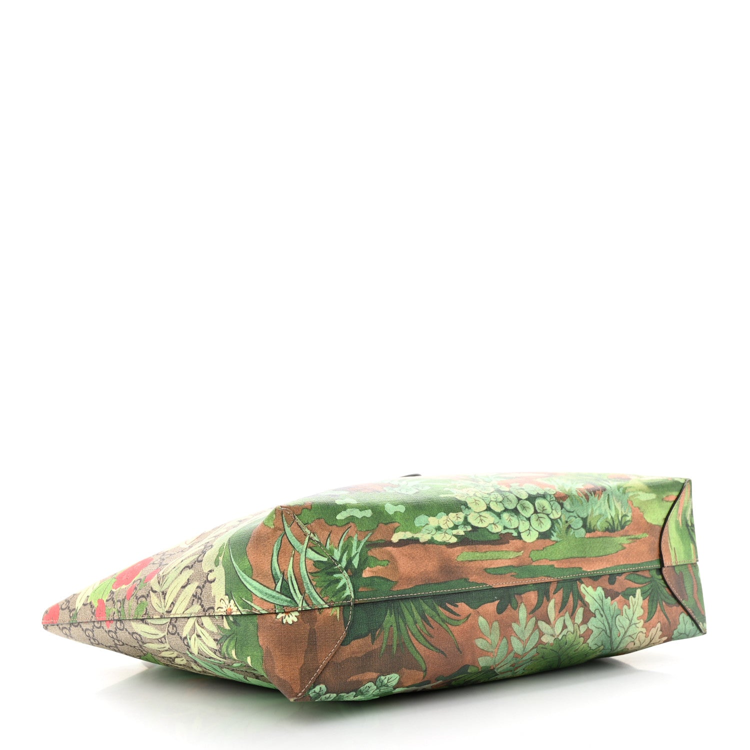 Gucci GG Supreme Monogram Tian Medium Shopping Tote Beige Multicolor Red 4 of 11