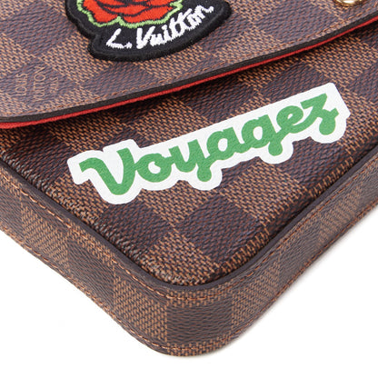 Louis Vuitton Damier Ebene LV Stories Pochette Felicie Chain Wallet 7 of 9