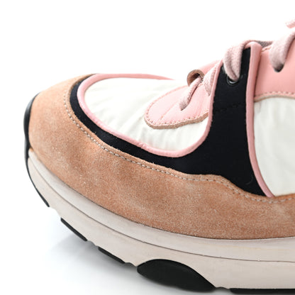 Chanel Nylon Lambskin Suede Calfskin CC Sneakers 36.5 Pink 17 of 21