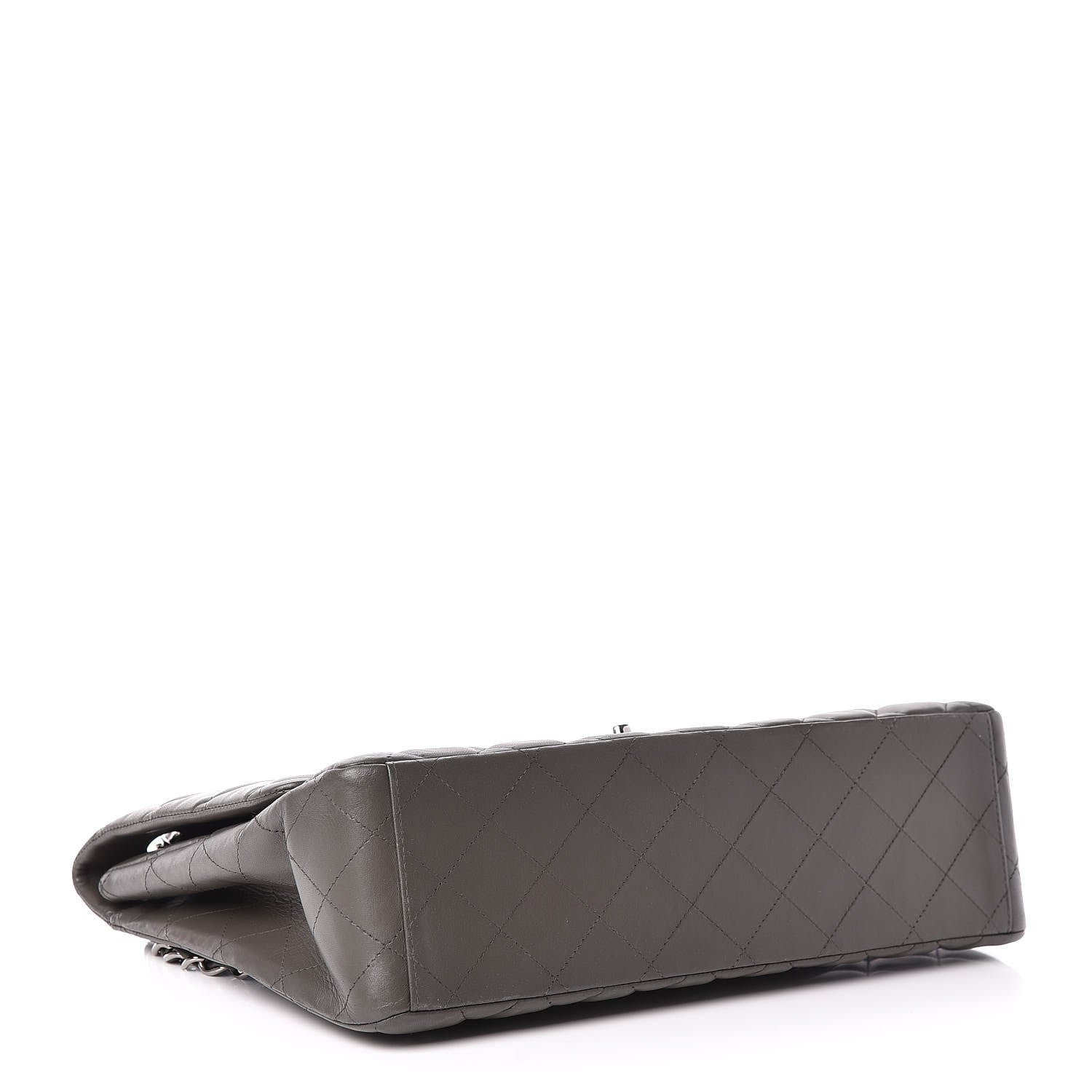 Chanel Lambskin Quilted Maxi Single Flap Dark Grey 4 of 15