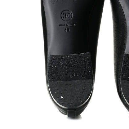Chanel Lambskin Patent Cap Toe Ballerina Flats 40 Black 11 of 13
