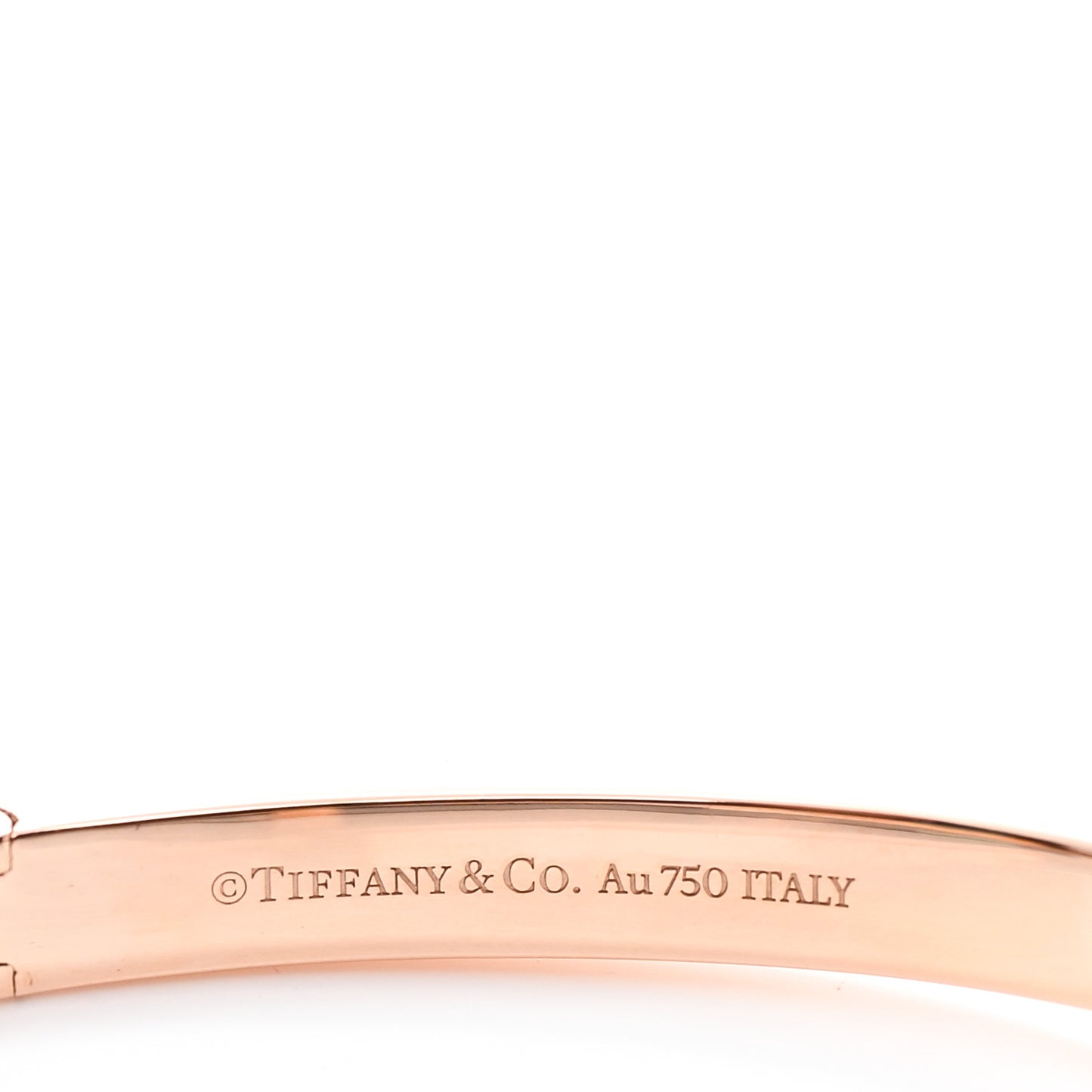 18K Rose Gold Wide T T1 Hinged Bangle Bracelet
