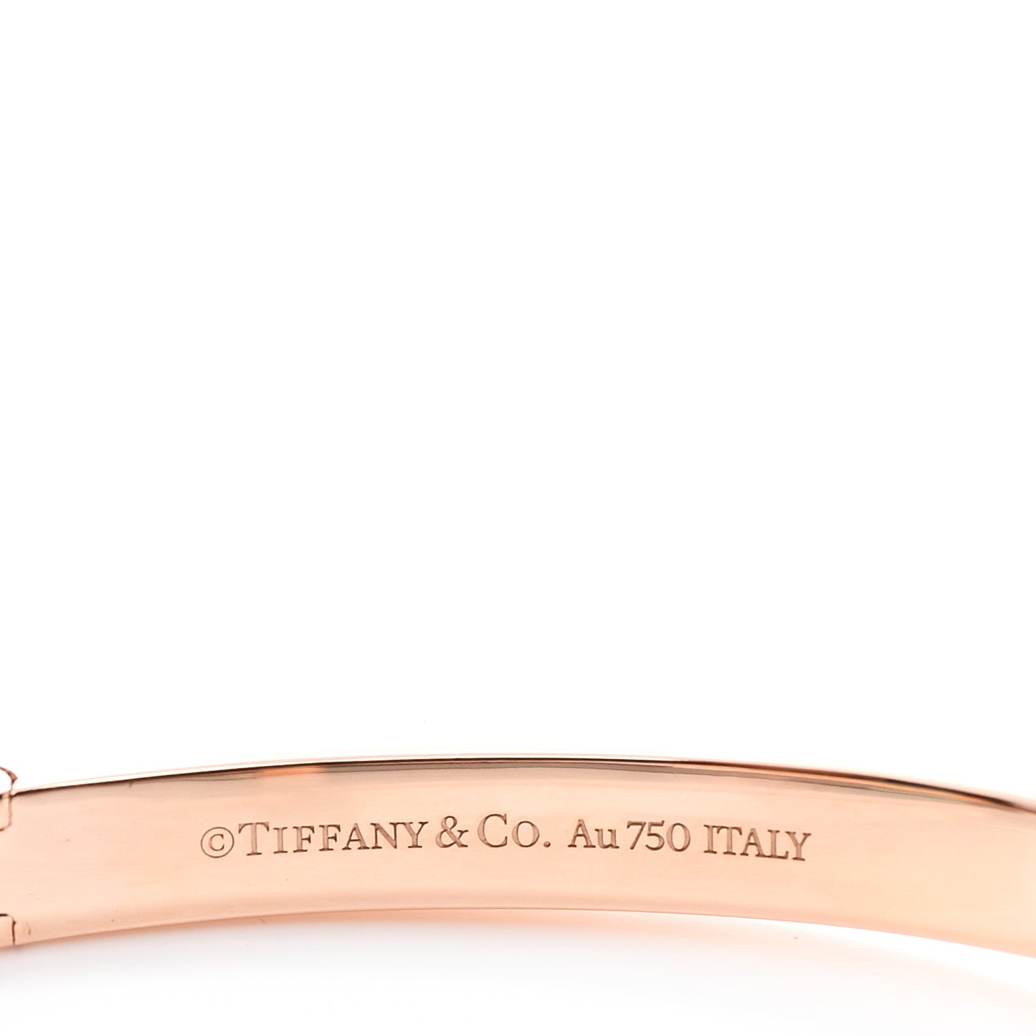 Tiffany 18K Rose Gold Wide T T1 Hinged Bangle Bracelet 3 of 4