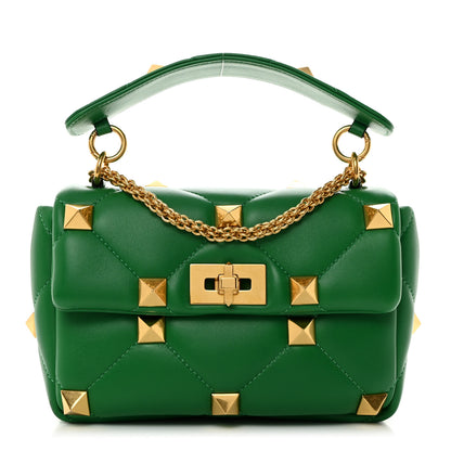 Valentino Garavani Nappa Medium Roman Stud Shoulder Bag Gea Green 1 of 9