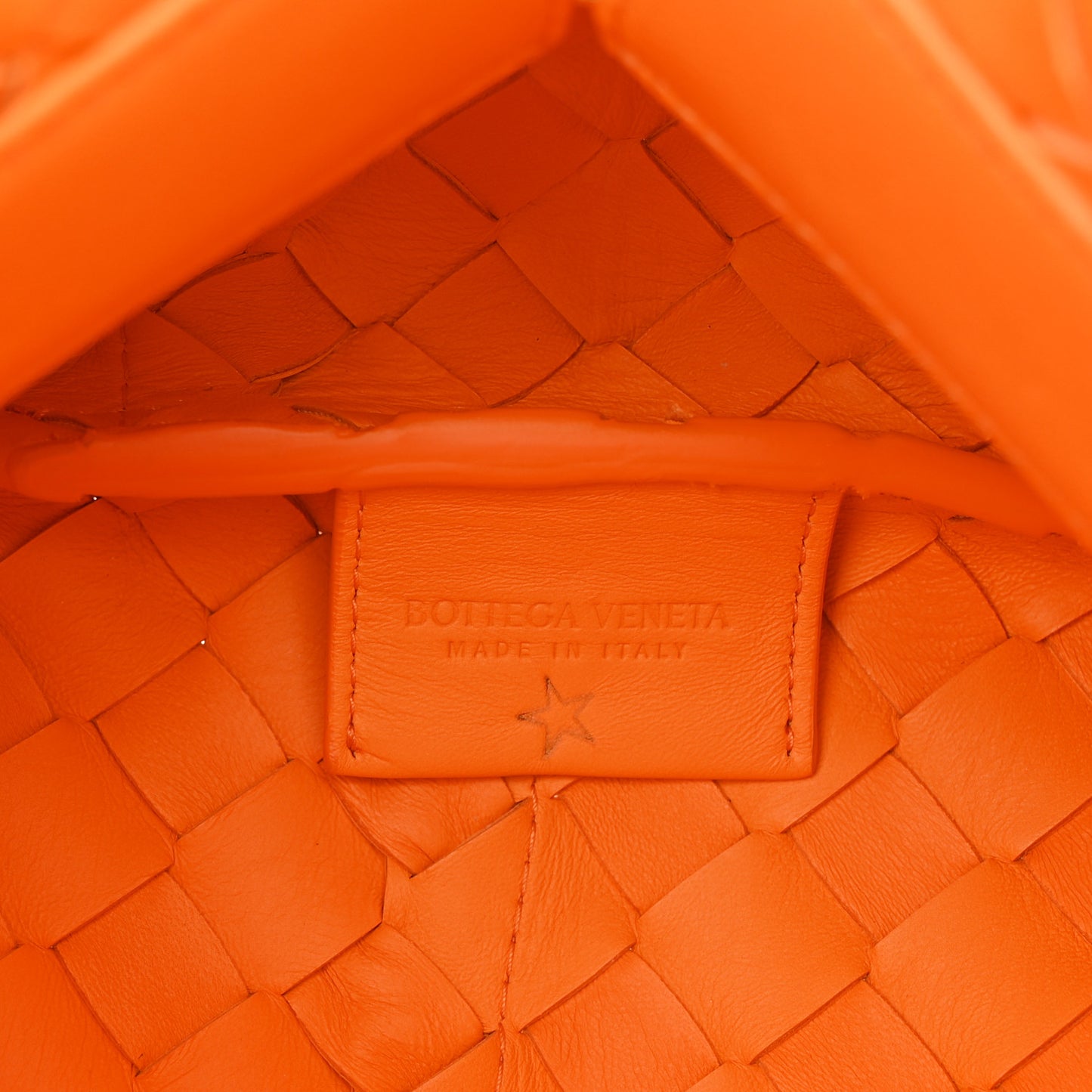 Nappa Intrecciato Tie Shoulder Bag Tangerine