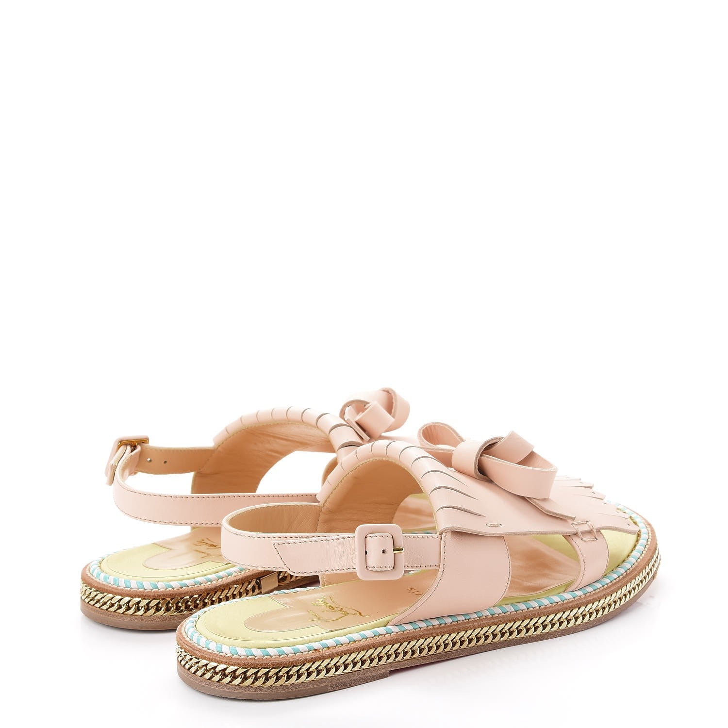 Christian Louboutin Calfskin Costa Nada Fringefront Sandals 40.5 Pink 4 of 11