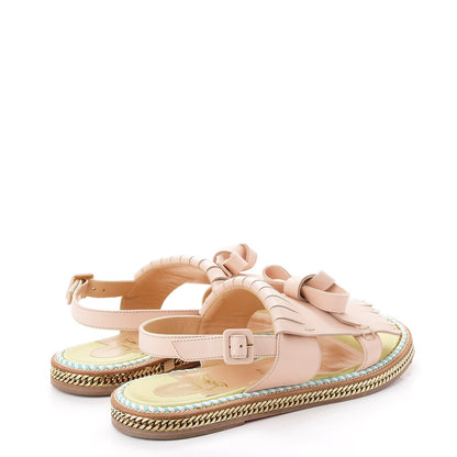Christian Louboutin Calfskin Costa Nada Fringefront Sandals 40.5 Pink 4 of 11