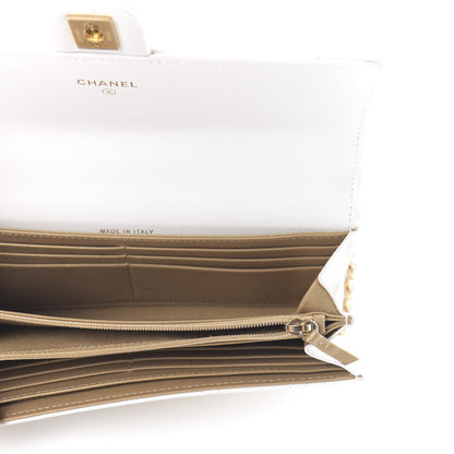 Chanel Lambskin Quilted Chic Pearls Clutch With Chain White 5 of 11
