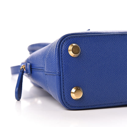 Balenciaga Signature Grained Calfskin Logo XXS Ville Top Handle Bag Bleu Roi White 8 of 11