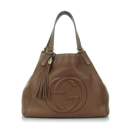 Gucci Pebbled Calfskin Medium Soho Shoulder Bag Brown 1 of 9