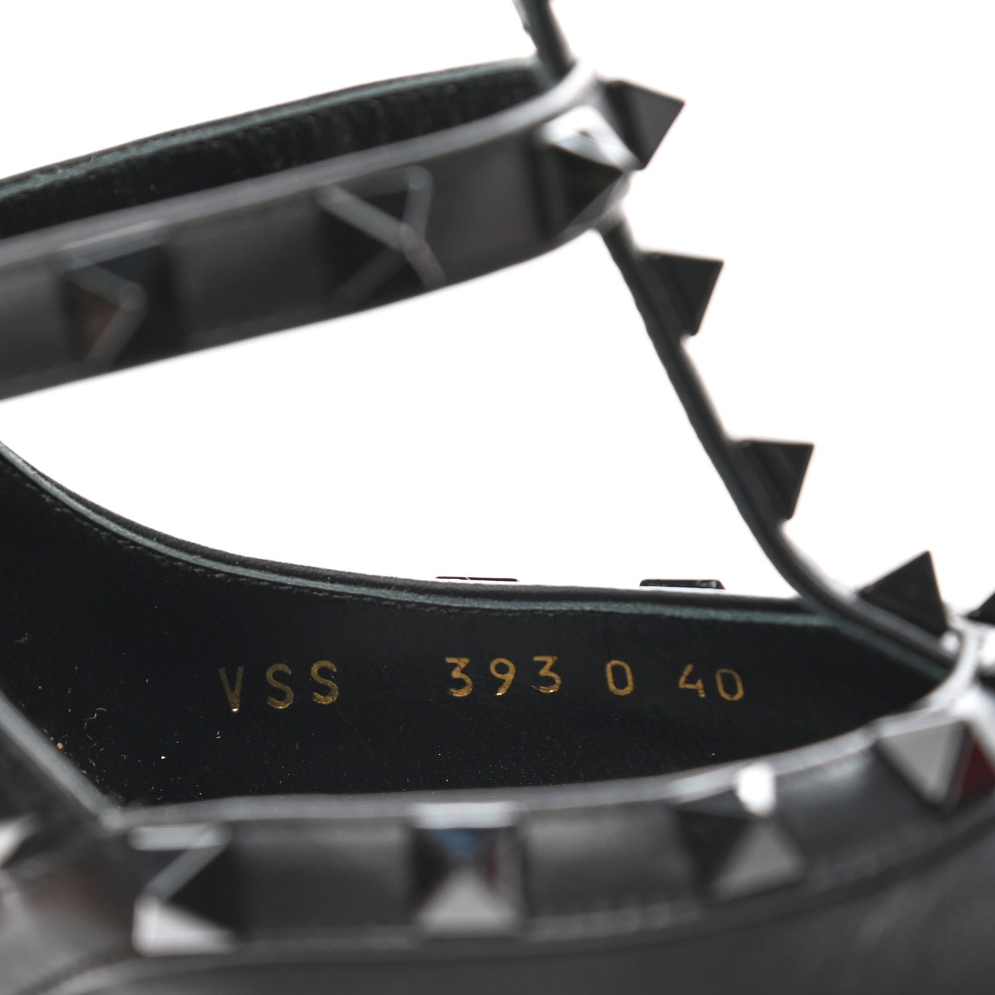 Calfskin Lacquered Monochrome Rockstud Ankle Strap 100mm Pumps 40 Black