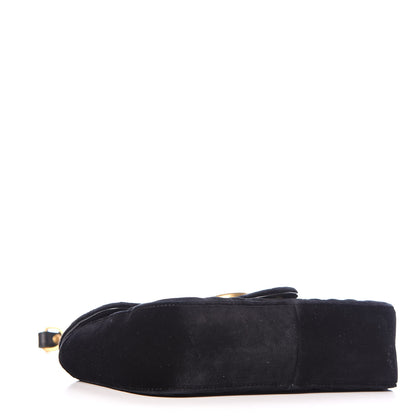 Gucci Velvet Matelasse Mini GG Marmont Shoulder Bag Black 4 of 9