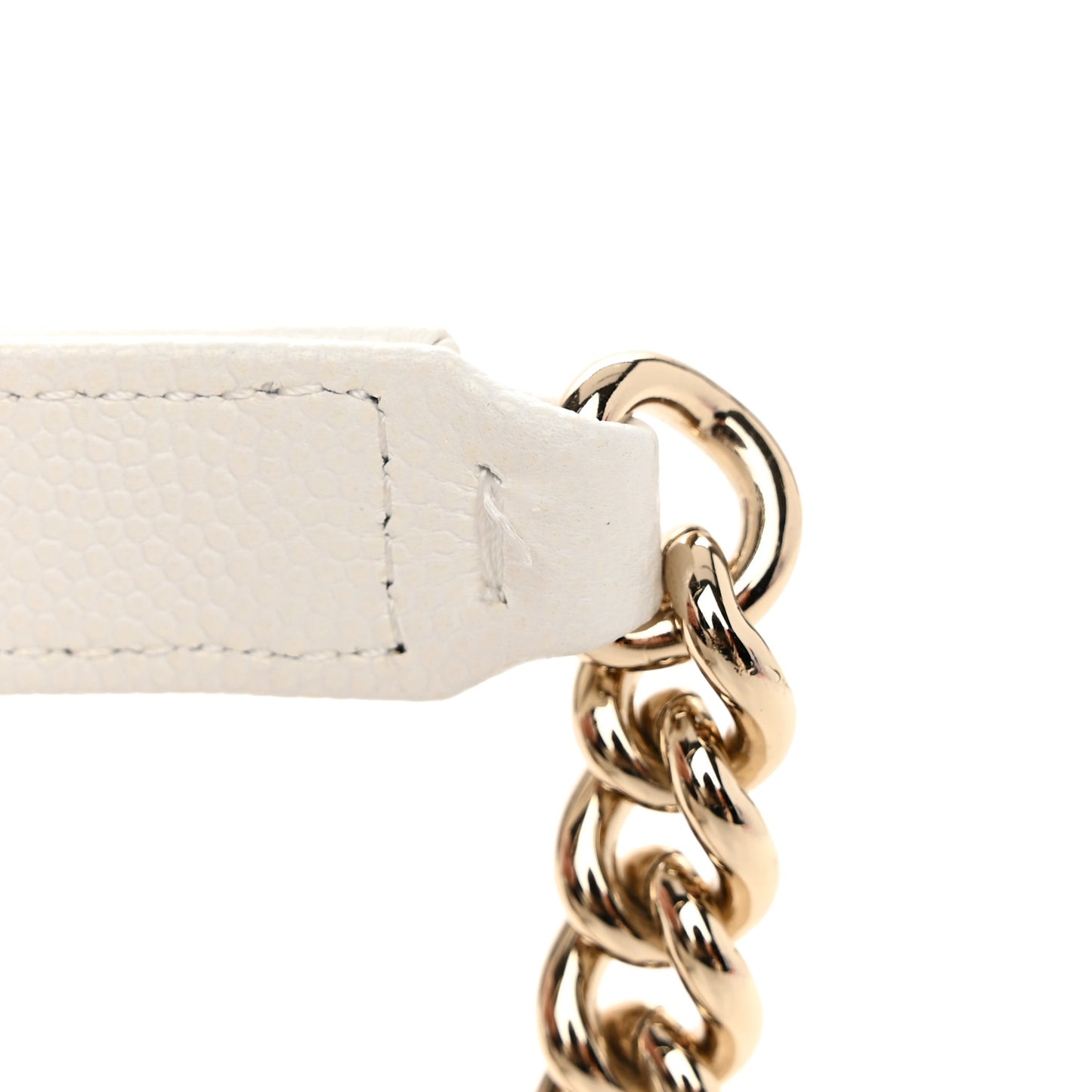 Caviar Quilted Boy Wallet On Chain WOC White