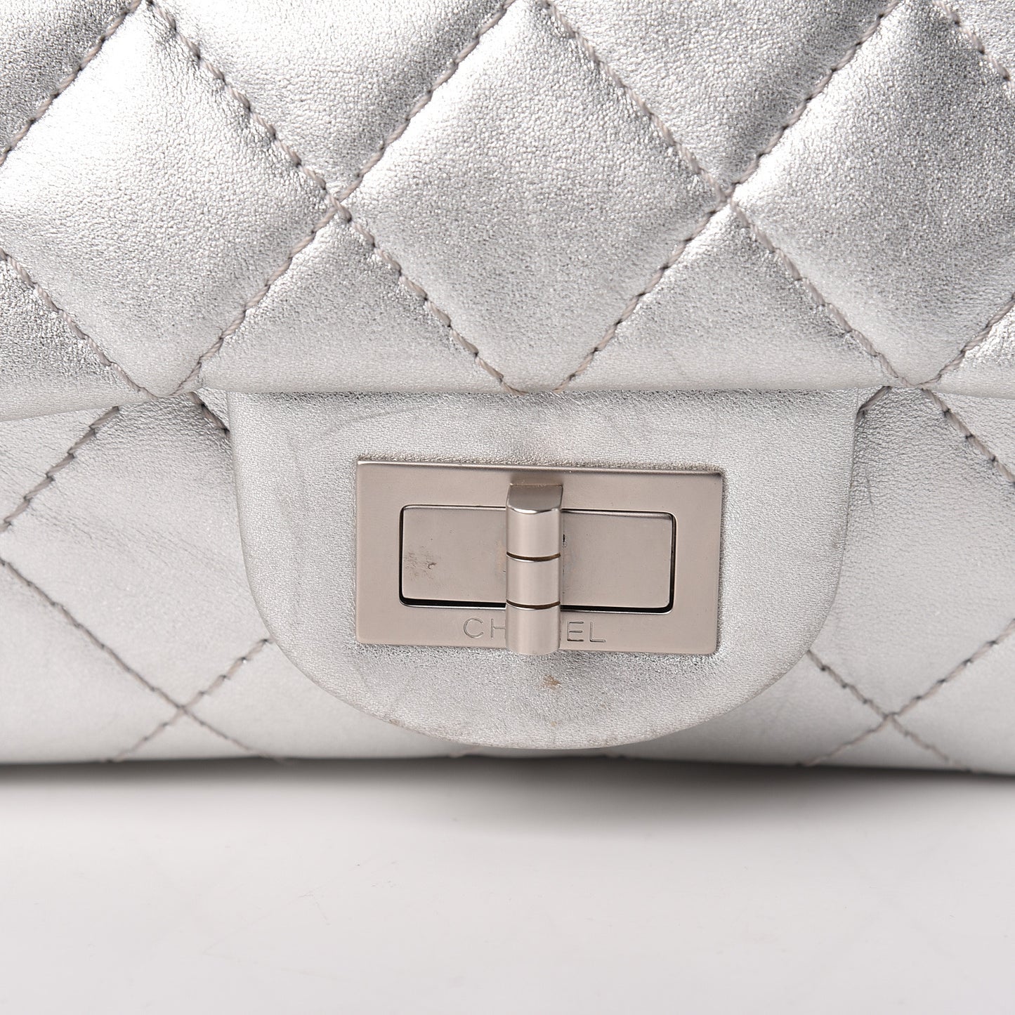 Metallic Lambskin Quilted 2.55 Reissue 227 Flap Silver