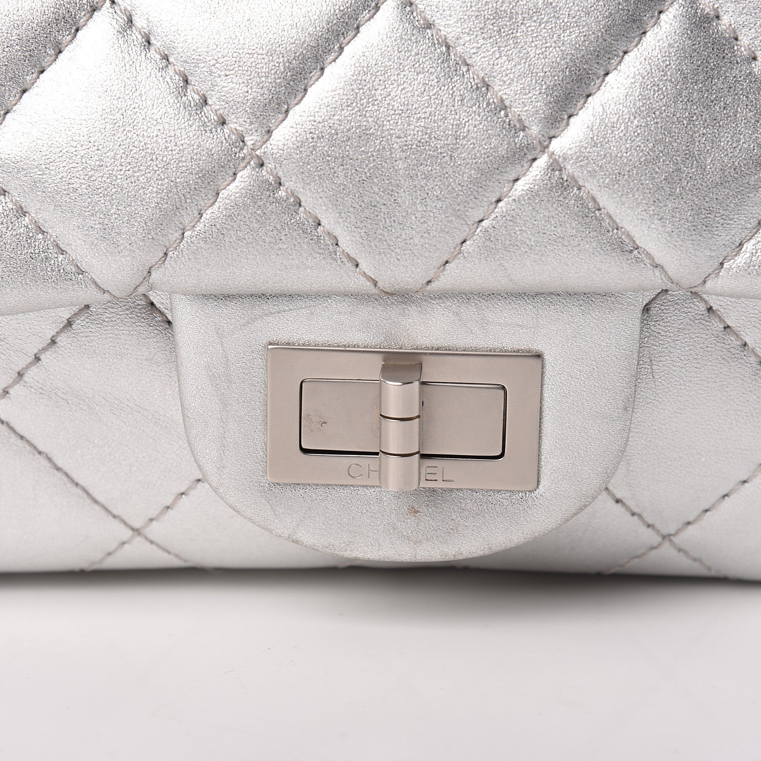 Chanel Metallic Lambskin Quilted 2.55 Reissue 227 Flap Silver 8 of 14