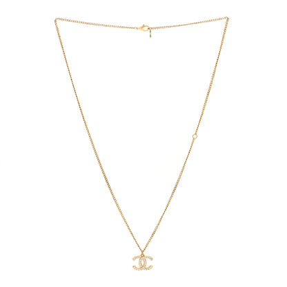 Chanel Crystal Lock Symbols CC Necklace Gold 3 of 4
