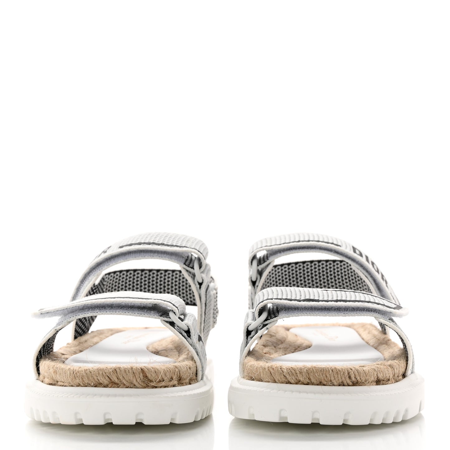 Technical Knit Jute Dioract 10mm Sandals 36 White Black