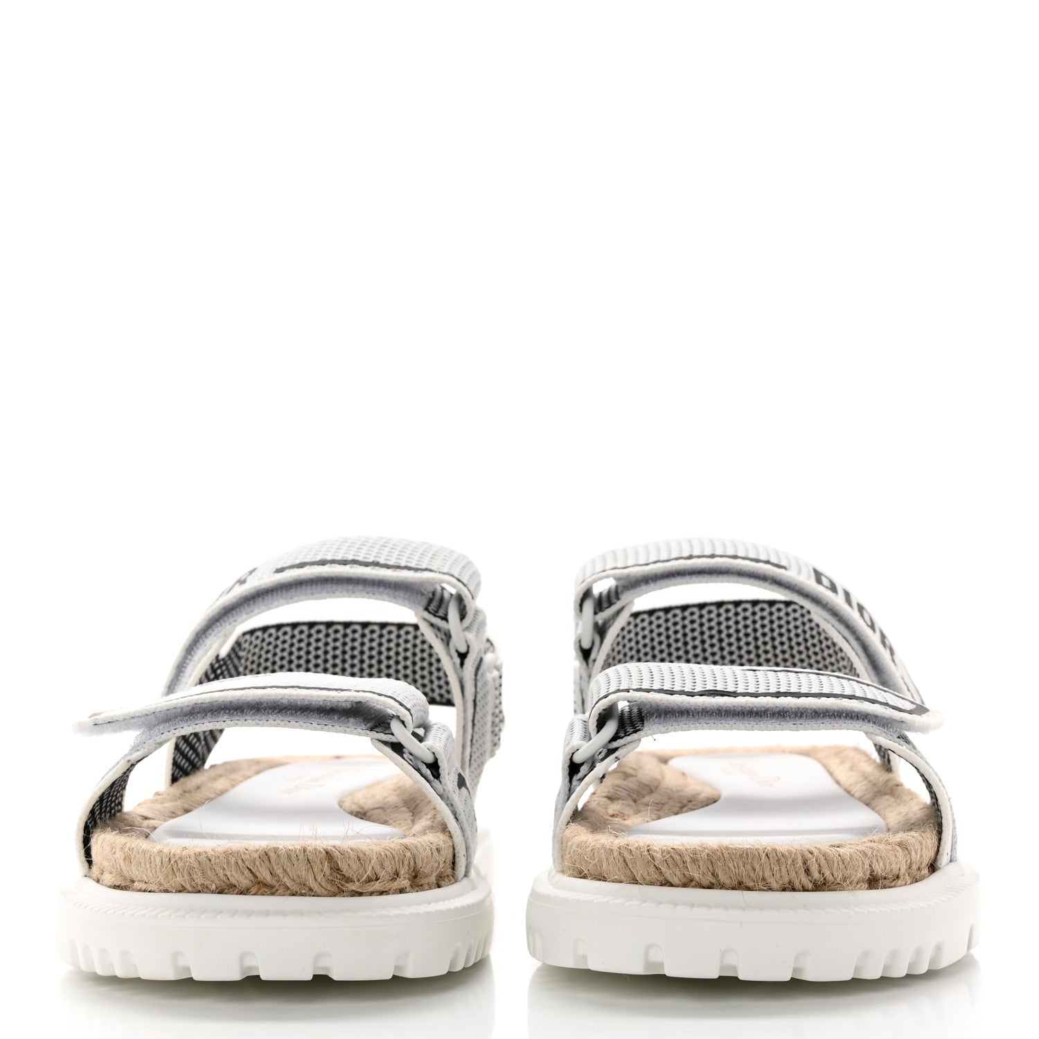 Christian Dior Technical Knit Jute Dioract 10mm Sandals 36 White Black 2 of 11