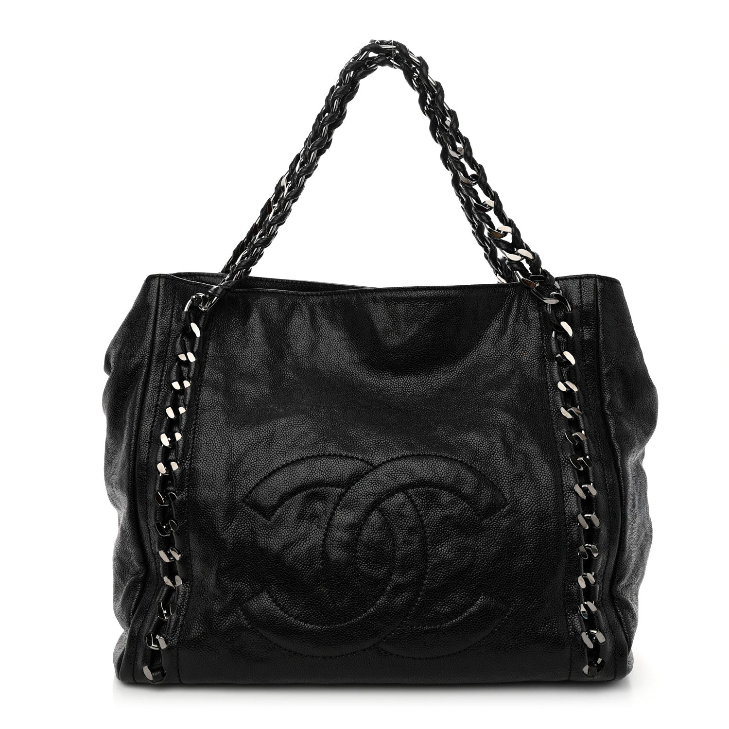 Chanel Glazed Calfskin Modern Chain Tote Black 1 of 10