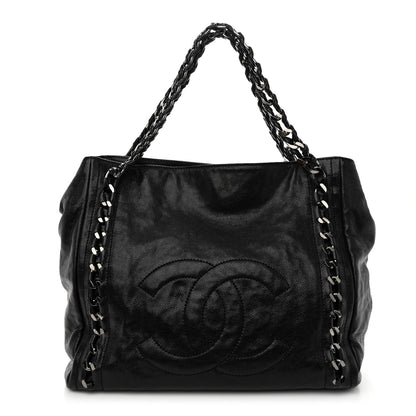 Chanel Glazed Calfskin Modern Chain Tote Black 1 of 10
