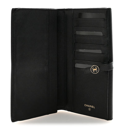Chanel Grained Calfskin CC Button Long Wallet Black 5 of 8