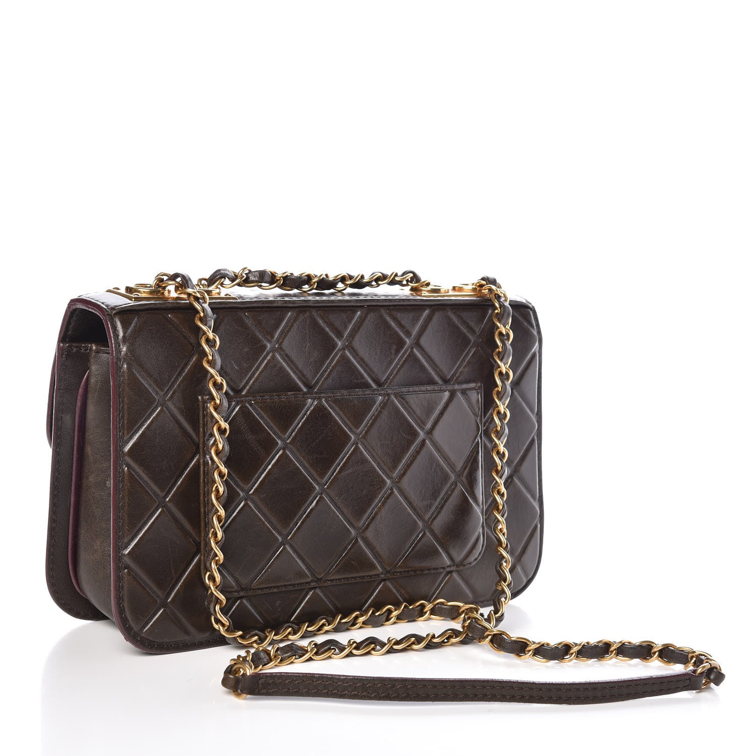 Chanel Calfskin Embossed Medium Flap Brown 3 of 11