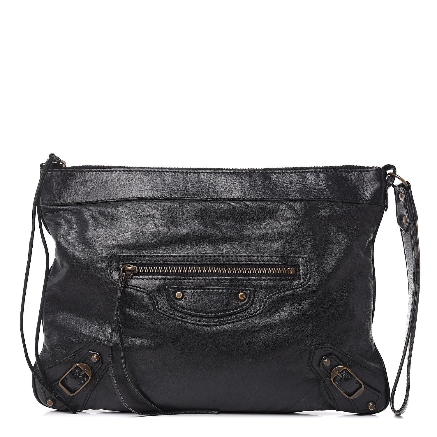 Balenciaga Agneau Classic Hardware Flat Handle Clutch Black 1 of 16
