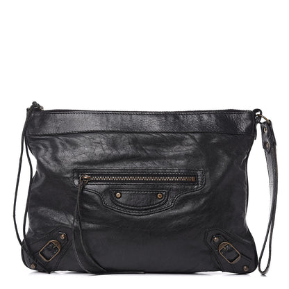 Balenciaga Agneau Classic Hardware Flat Handle Clutch Black 1 of 16