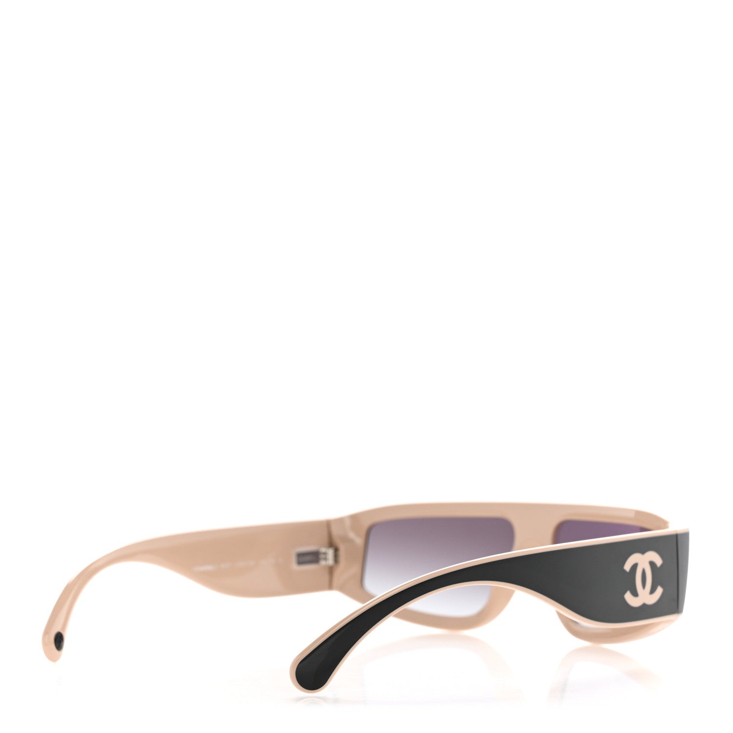 Chanel Acetate Cat Eye Sunglasses 6057 Beige Black 4 of 8