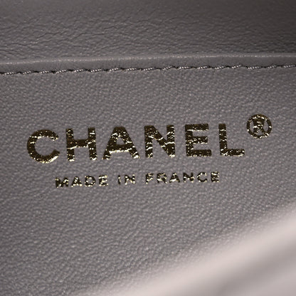 Chanel Lambskin Quilted Mini Top Handle Rectangular Flap Grey 6 of 11