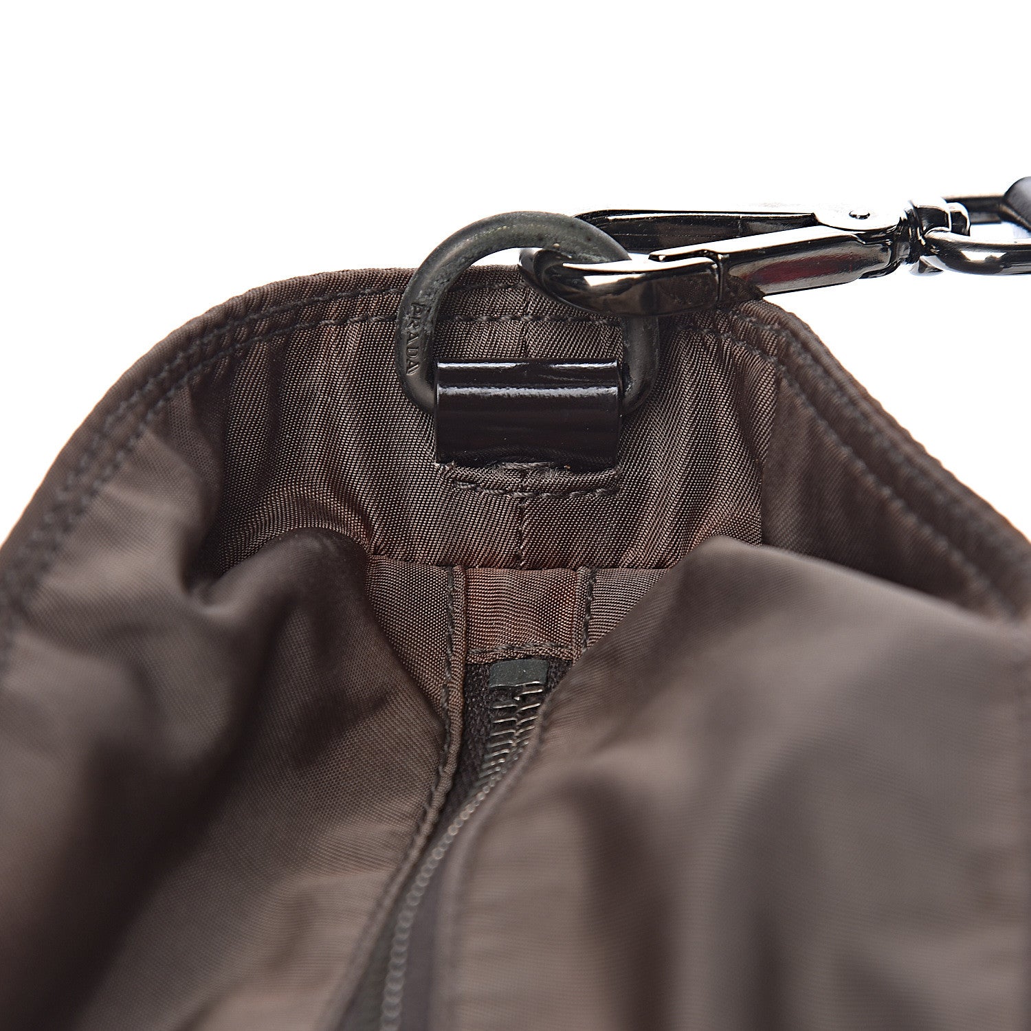 Prada Tessuto Nylon Spazzolato Tote Brown 9 of 14