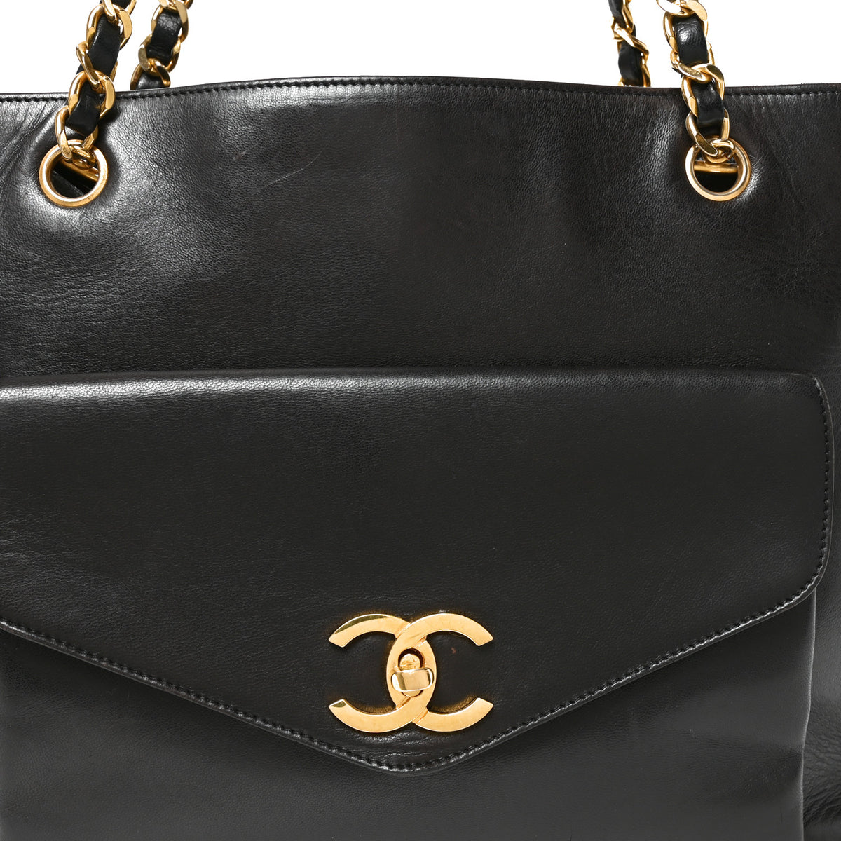 Lambskin Flap Shoulder Bag Black