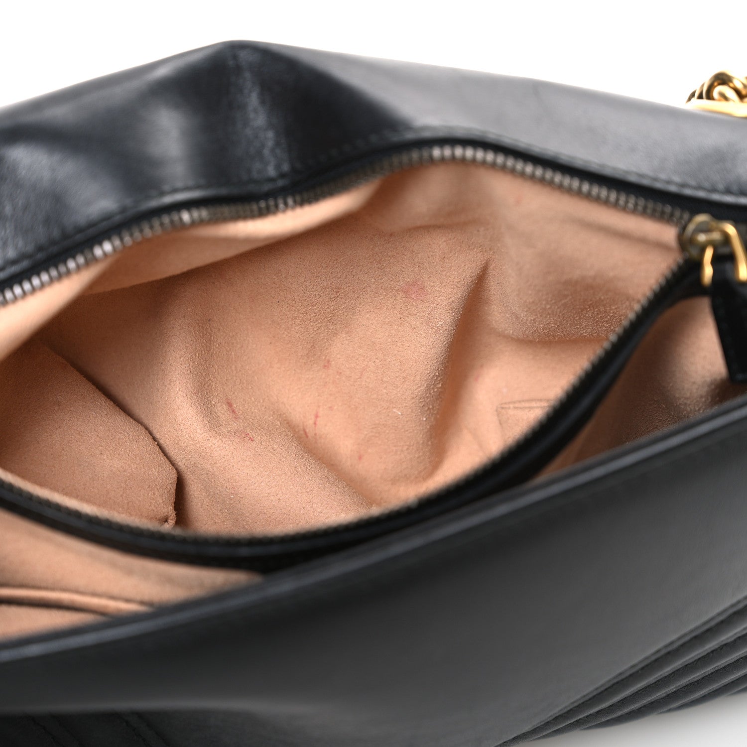 Gucci Calfskin Matelasse Medium GG Marmont Shoulder Bag Black 11 of 12