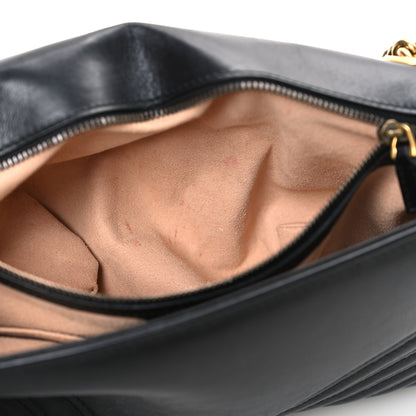 Gucci Calfskin Matelasse Medium GG Marmont Shoulder Bag Black 11 of 12