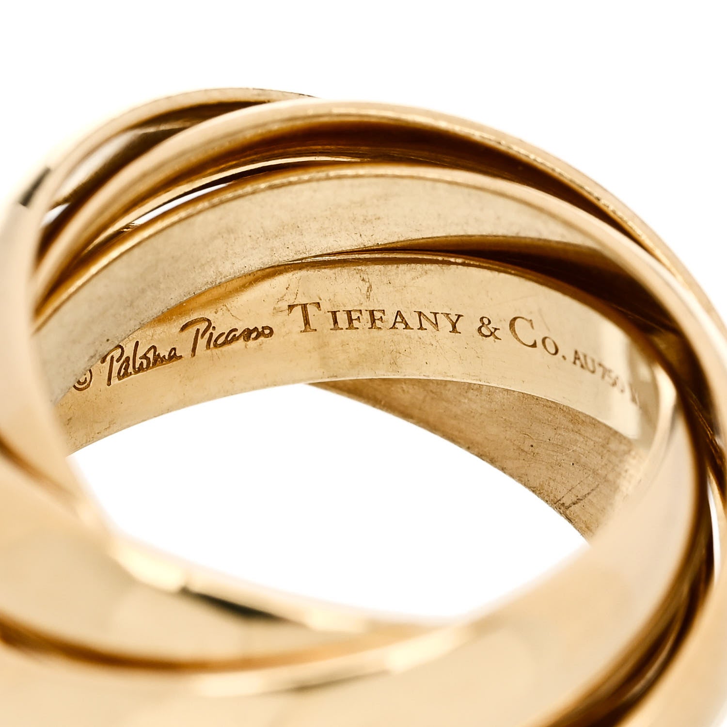 Tiffany 18K Yellow Gold Paloma's Melody Five-Band Ring 52 6 4 of 5