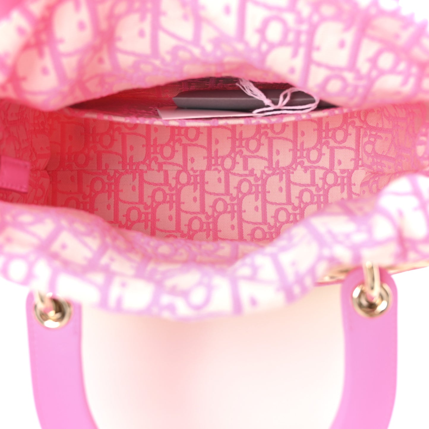 Wicker Oblique Medium Lady Dior Bag Fluorescent Pink