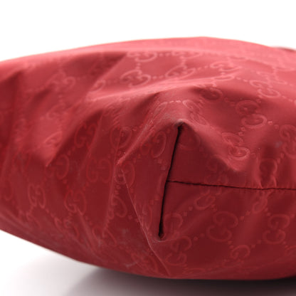 Gucci Nylon Monogram Dollar Calfskin Flat Messenger Bag Vibrant Red 9 of 11