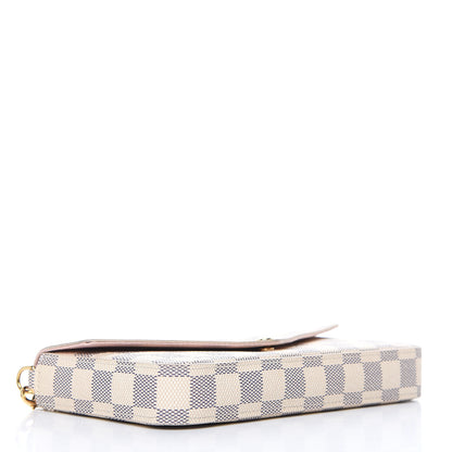Louis Vuitton Damier Azur Pochette Felicie Chain Wallet Rose Ballerine 4 of 15
